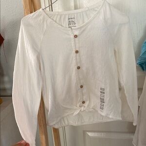Carter's White Buttoned Tie Front Blouse